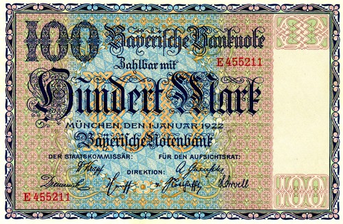 100 mark bayerische notenbank - 100,