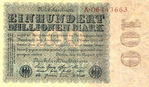 100 millionen mark aus - mark, --